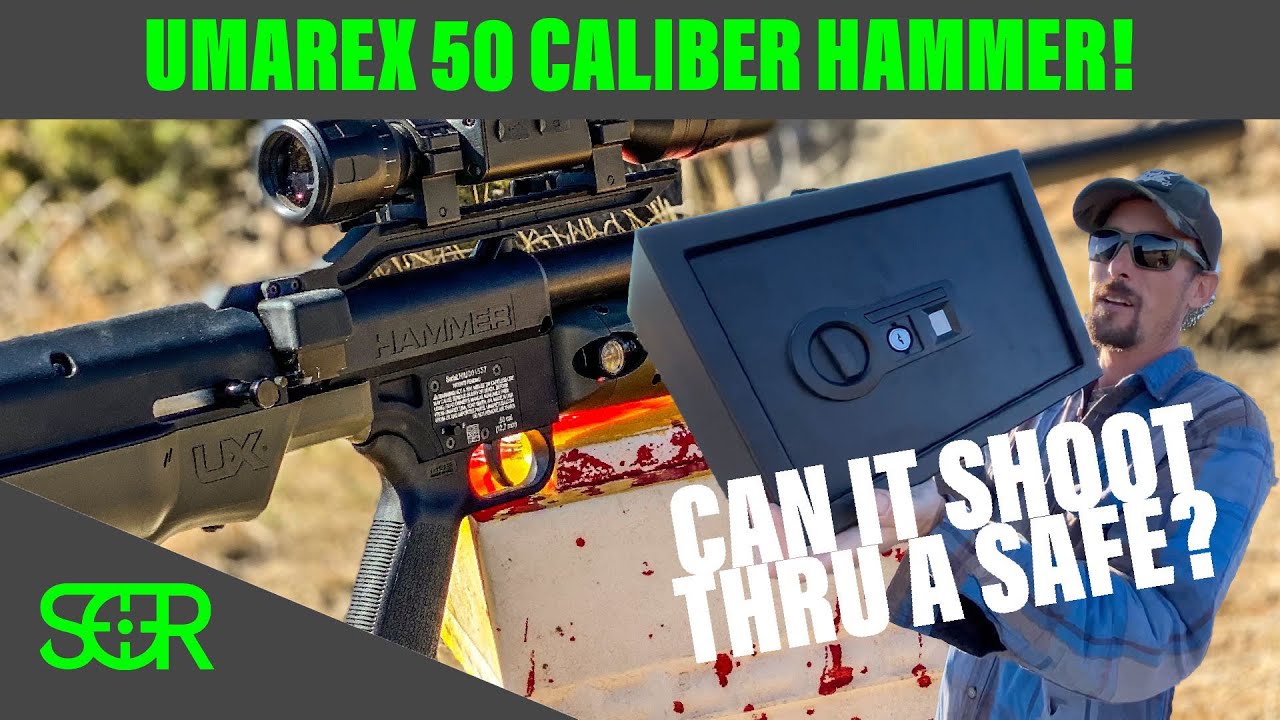 50 CALIBER AIRGUN vs A SAFE!! UMAREX HAMMER - REVIEW AND 100 YARD TESTING