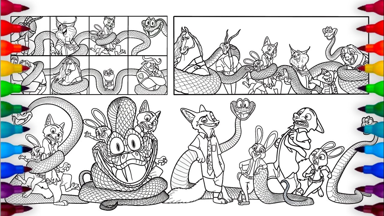 ZOOTOPIA 2 Coloring Pages  - MIX / How to Color all Characters / NCS Music