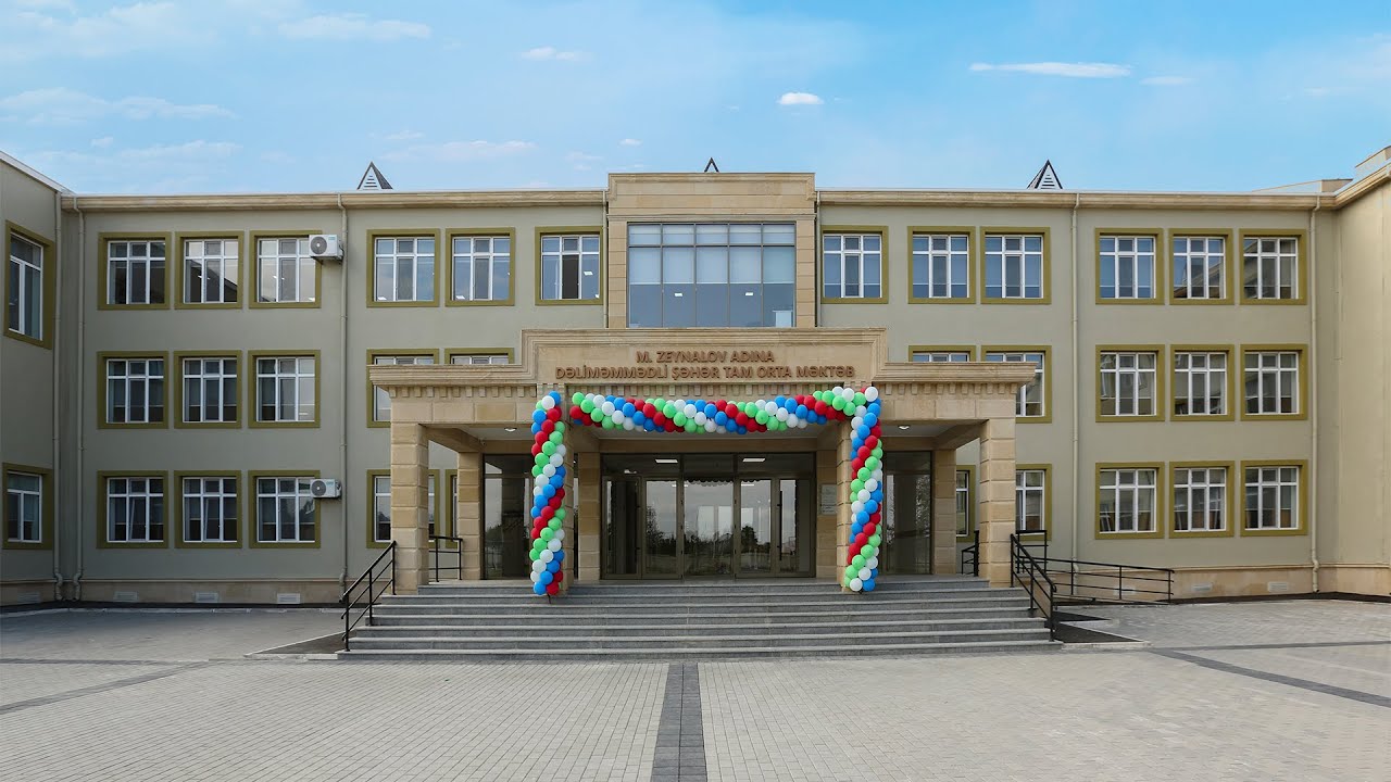 Goranboy rayonu M.Zeynalov adına Dəliməmmədli şəhər tam orta məktəbinin tikintisi yekunlaşıb