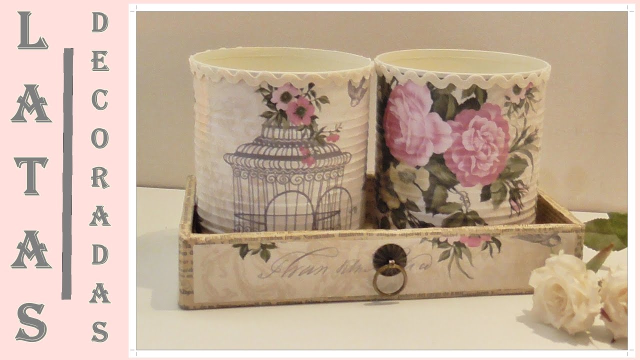 Organizador de latas recicladas y cartonaje