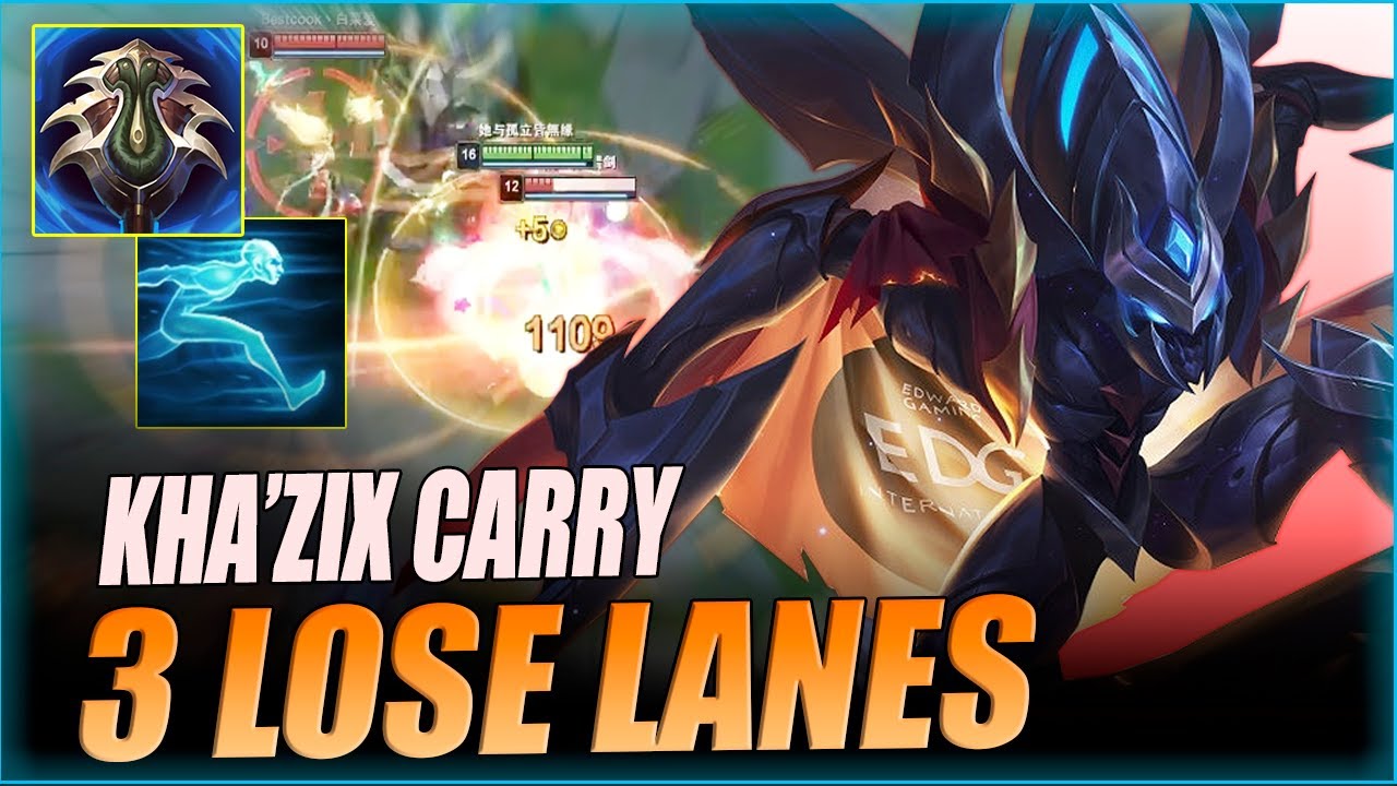 QIUYI KHA'ZIX - HOW TO PLAY KHA'ZIX WHEN 3 LOSING LANES | KHA'ZIX VS NIDALEE