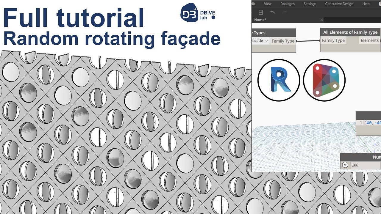 (Full Tutorial) Random rotating facade using Revit and Dynamo