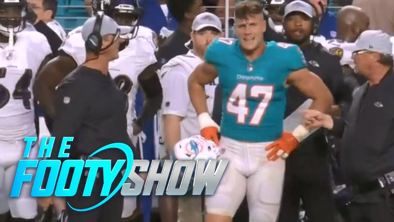 NFL player walks off the field onto the wrong bench | NRL Footy Show 2018