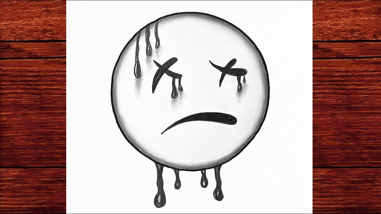 Üzgün ​​yüz emojisi nasıl çizilir - Üzgün surat emojisi çizimi - Yeni başlayanlar için kolay çizim