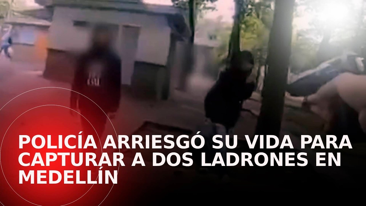 VIDEO | Policía arriesgó su vida y protagonizó persecución para capturar ladrones en Medellín
