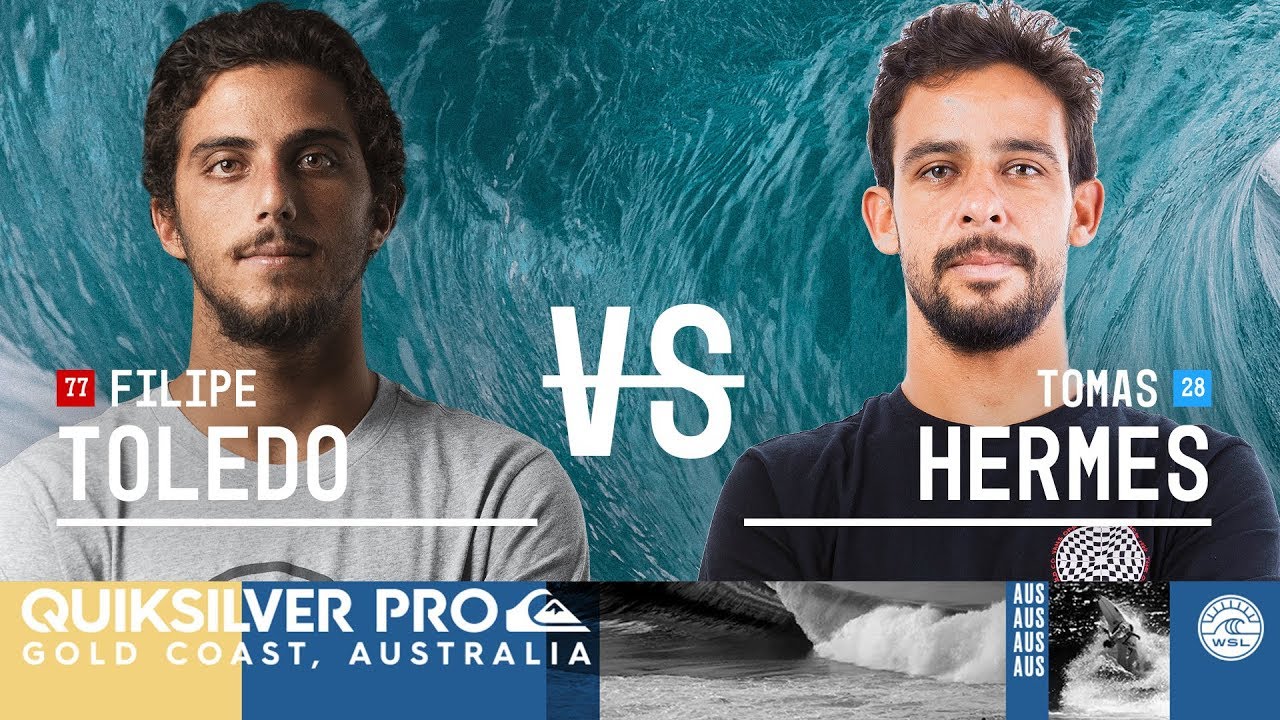 Filipe Toledo vs. Tomas Hermes - Quarterfinals, Heat 2 - Quiksilver Pro Gold Coast 2018