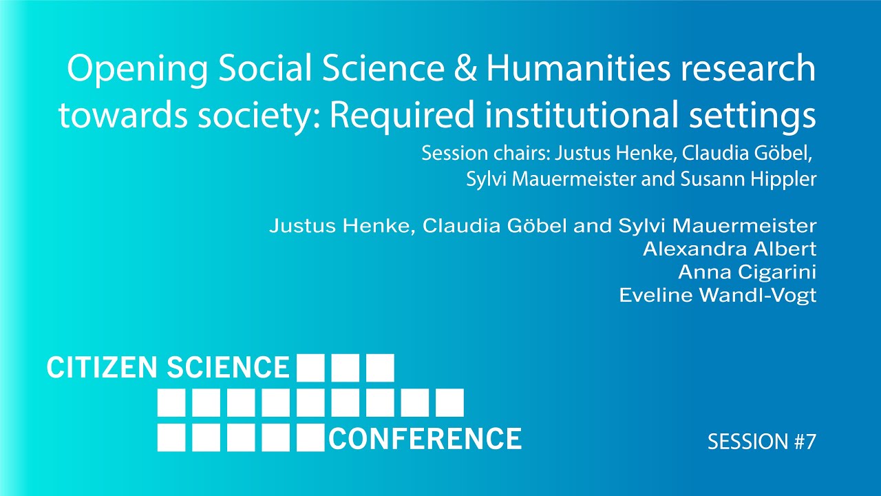 Session #7 Opening Social Science & Humanities research towards society: Req. institutional settings