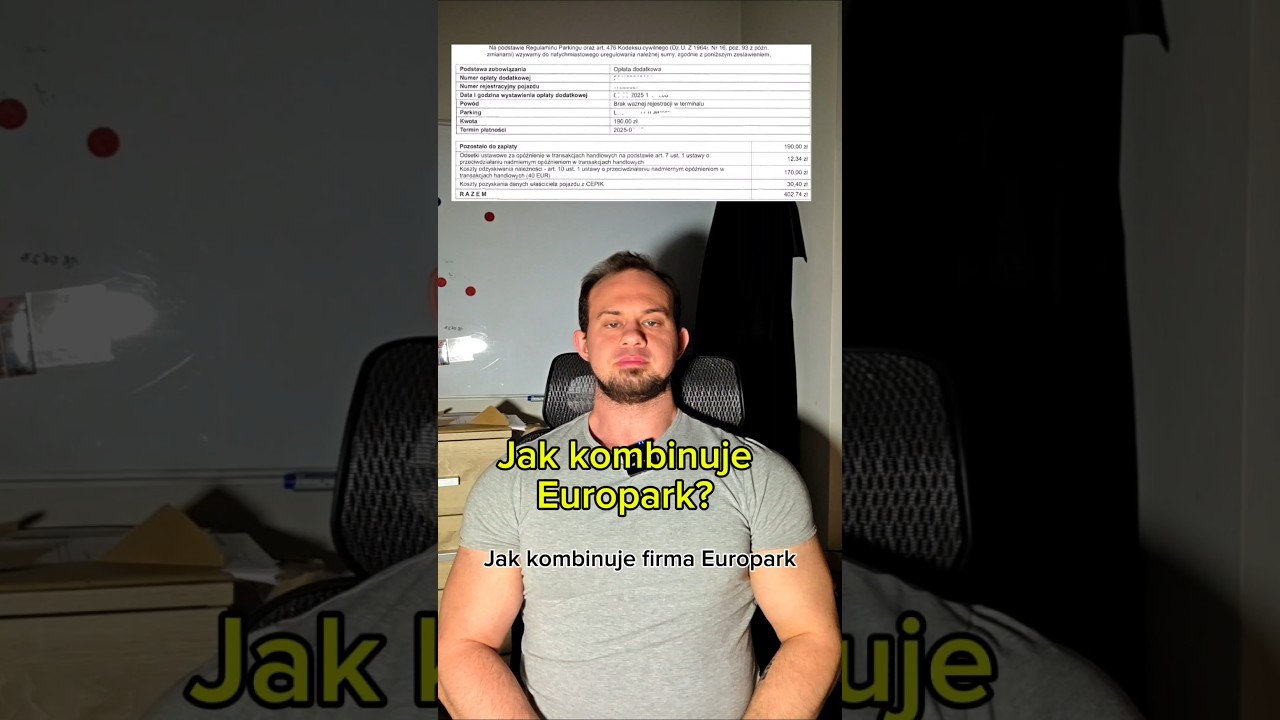 Jak kombinuje firma europark.#prawo #prawnik #europark #parkowanie #karaumowna