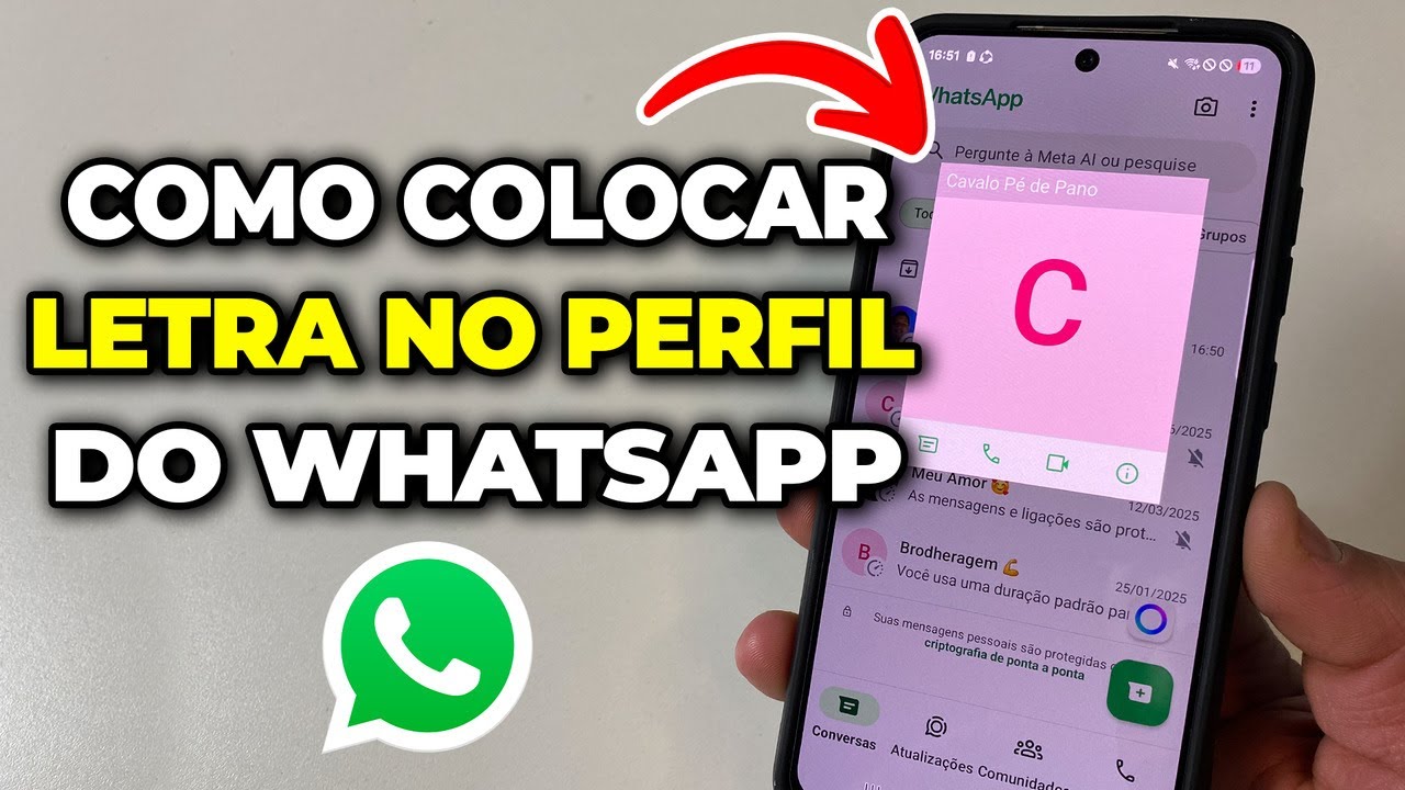 COMO COLOCAR LETRA NA FOTO DE PERFIL DO WHATSAPP