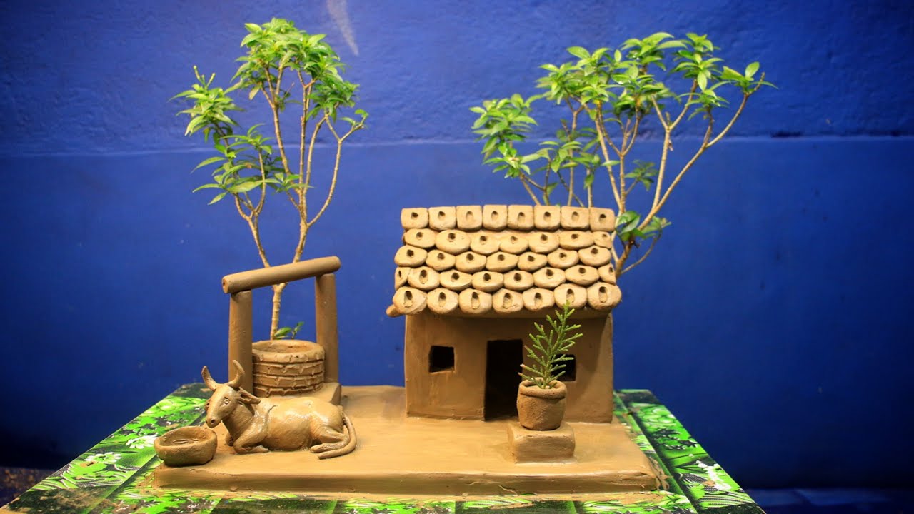 Amazing technique build miniature clay village| how to make clay village house