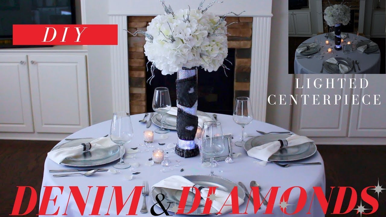 DIY Denim & Diamonds Party Centerpiece | Denim & Diamonds Party Decoration Ideas