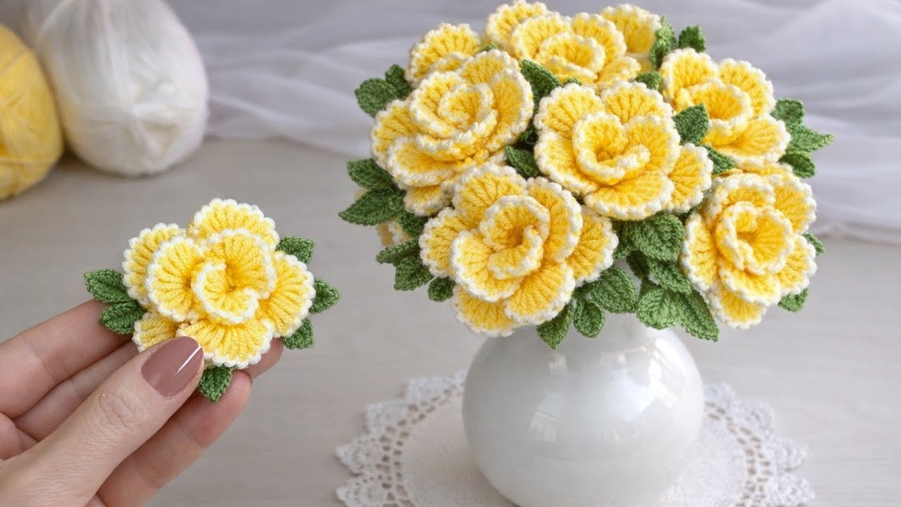 Gorgeous and Easy Crochet Flower Motif Pattern💛#crochet #knitting #diy 