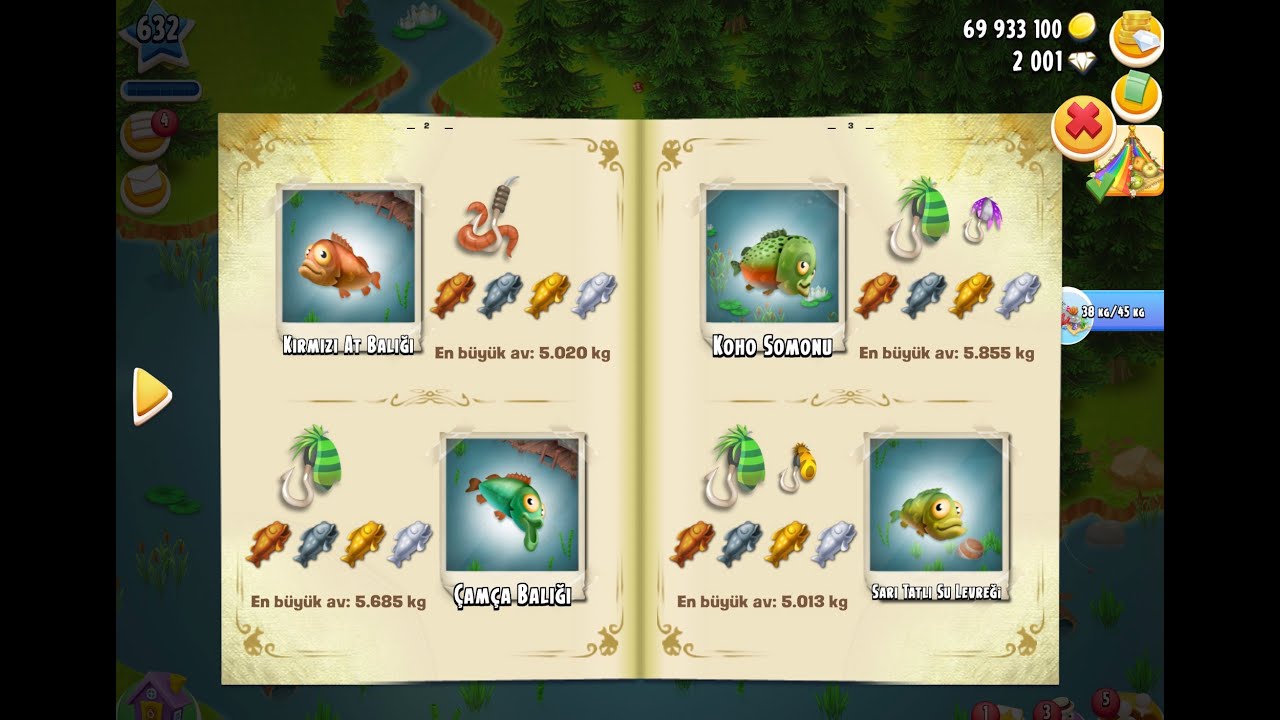 HAY DAY, HANGİ BALIK HANGİ YEMLE NEREDE VE NASIL TUTULUR !!!!!