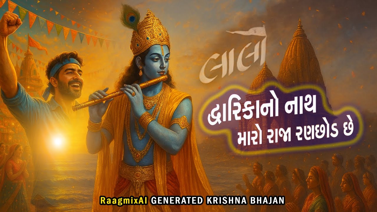Mane Maya Lagadi Re | RaagMixAI | Krishna Bhakti Fusion | Flute Santoor Folk Vibes #loardkrishna