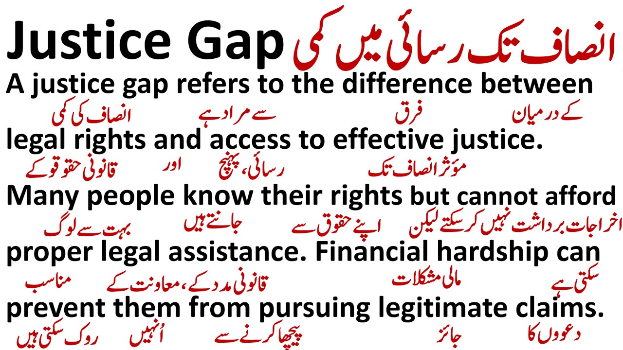 Justice Gap || انصاف تک رسائی میں کمی || PARAGRAPH TRANSLATION ||SPOKEN ENGLISH #pdf