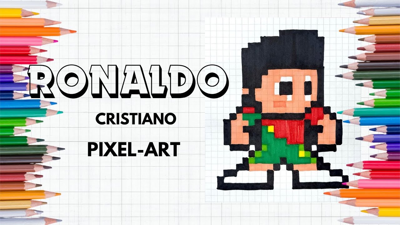 Como Dibujar a RONALDO en Pixel Art - How To Draw Ronaldo #pixelart #ronaldo #ronaldoskills