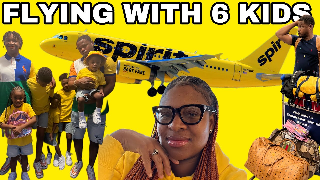 TRAVEL 🧳 WITH PEACH 🍑 FLYING ✈️WITH MY HUSBAND & OUR 6 KIDS FROM GA TO FL ON SPIRIT AIRLINES