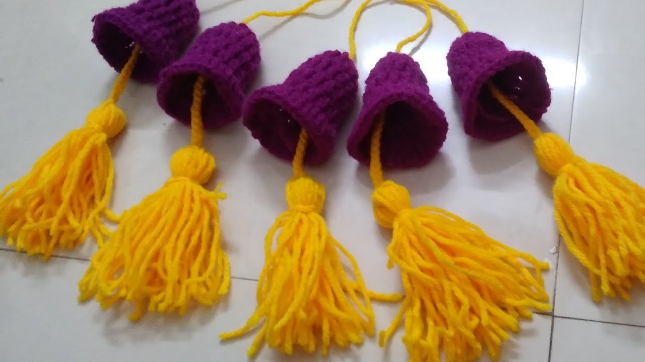 🤩❤ सुंदर घंट्यांचे तोरण ! #crochet #crochetpattern #handmade #diy #decoration #toran