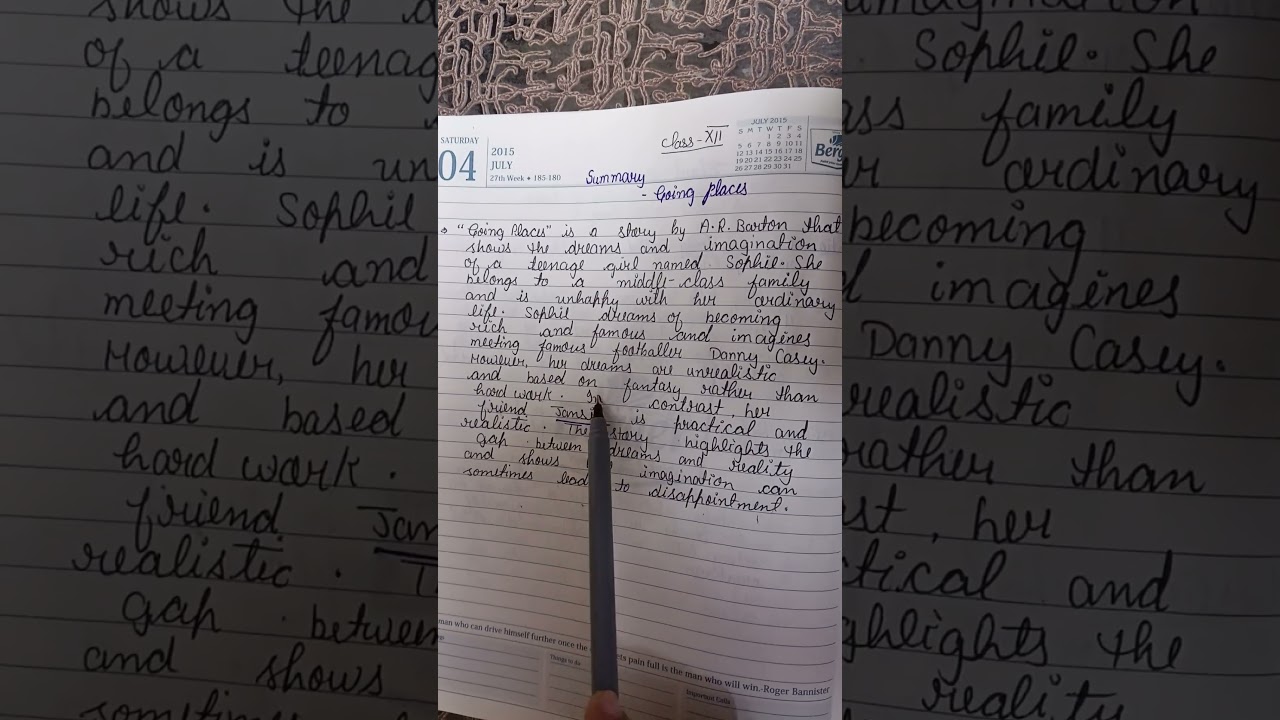 short summary of going places|class 12th