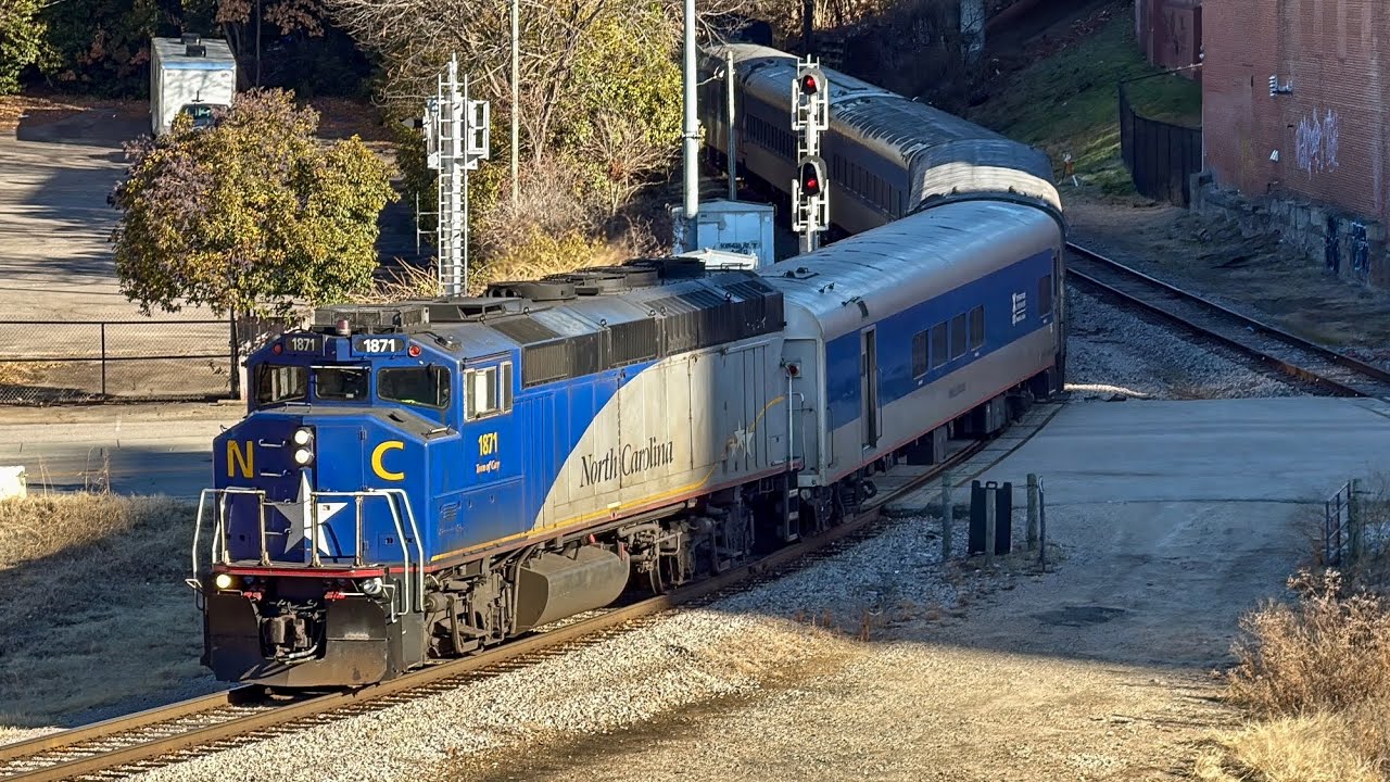 Amtrak 73 Spins The Wye into Raleigh Union Station