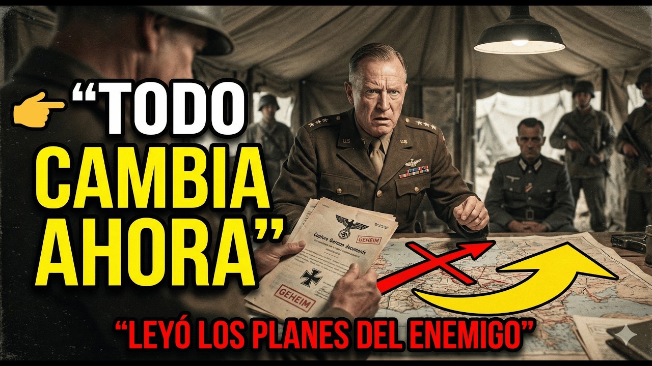 La reacción de Patton tras estudiar los planes de un general alemán capturado y el cambio que ordenó