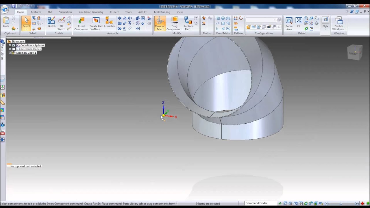Sheet Metal Elbow using Solid Edge