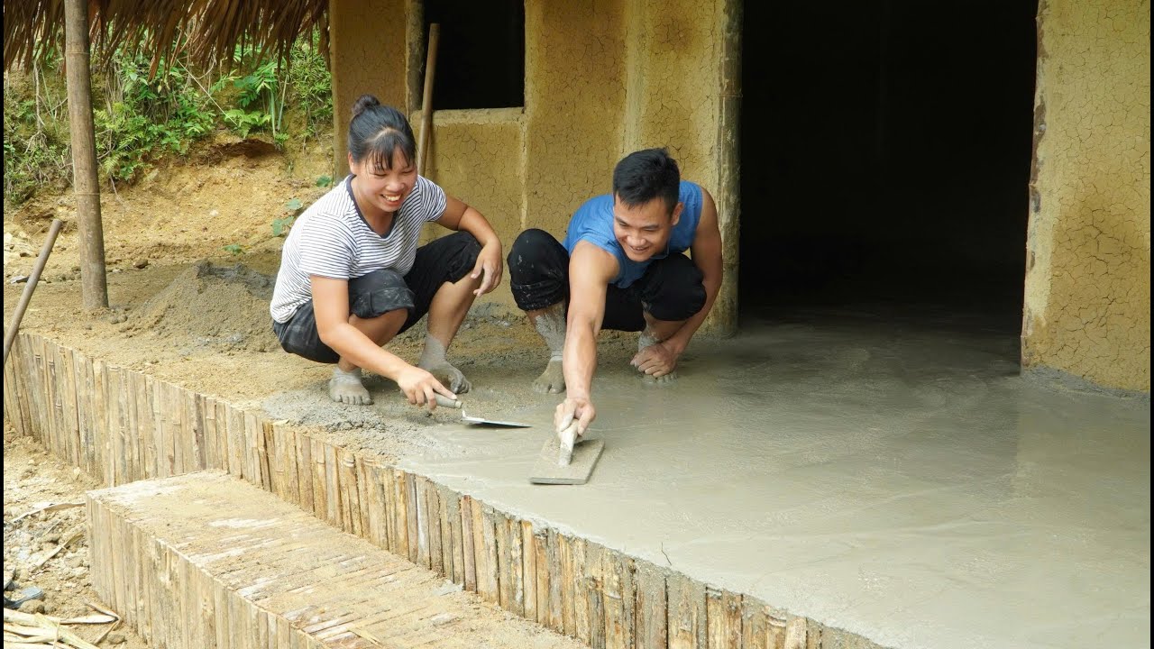 pouring concrete floors, cooking family meals together - taking care of two children.