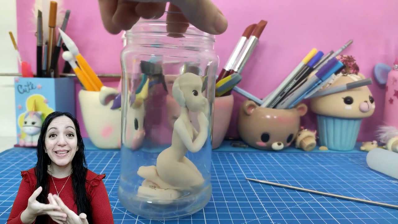 HADA en FAROL 🧚‍♀️✨/FAIRY IN A BOTTLE / MODELADO FANTASIA con LUZ usando sólo un FRASCO de mermelada