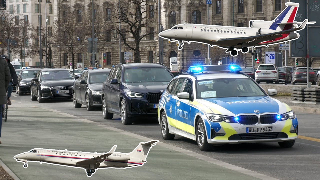 Presidential planes & VIP transport arrive at Munich Security Conference 🌍 🇩🇪