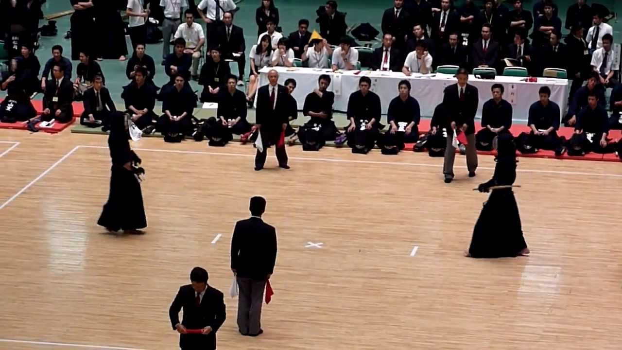 2012関東学生剣道優勝大会 ベスト32 大将 日大 黒石 vs 国武大 山本
