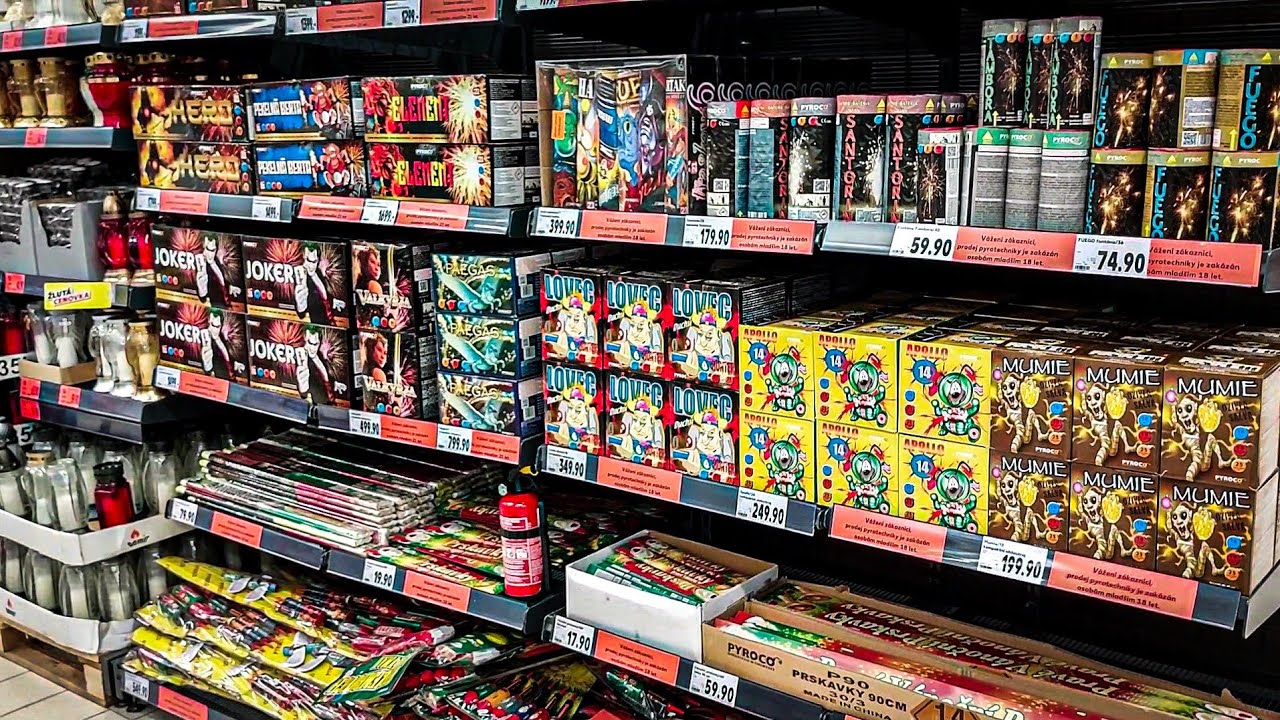 Pyrotechnika v obchodech 2022 KAUFLAND - LIDL + Porovnání cen