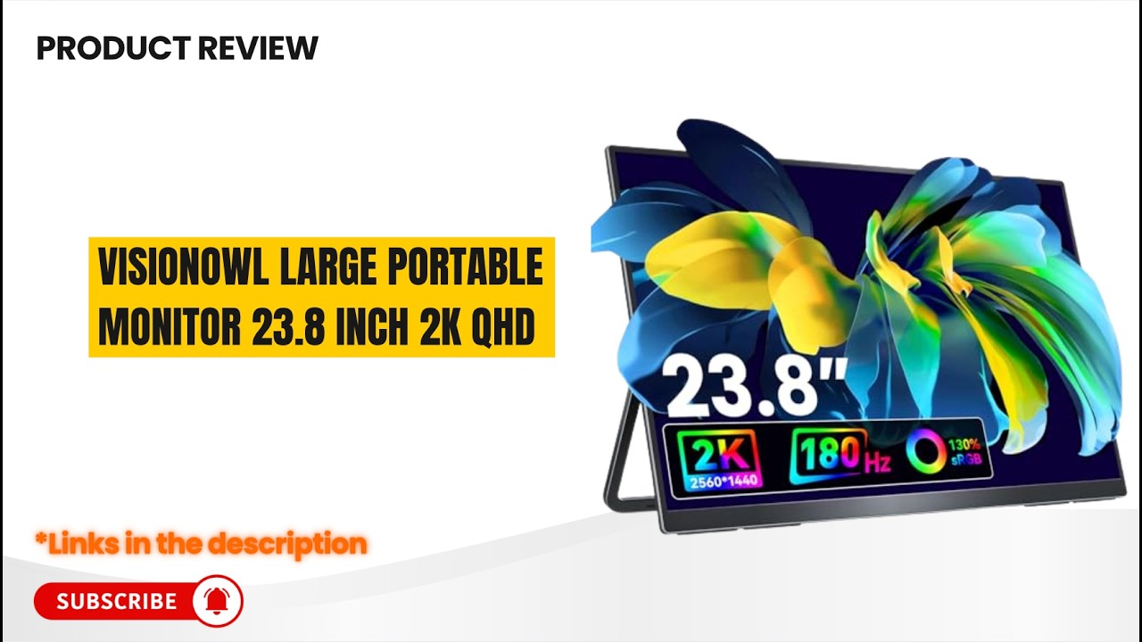 Обзор портативного монитора VisionOwl 23,8 дюйма 🔥 2K QHD 180 Гц USB-C монитор для ноутбука, PS5,...