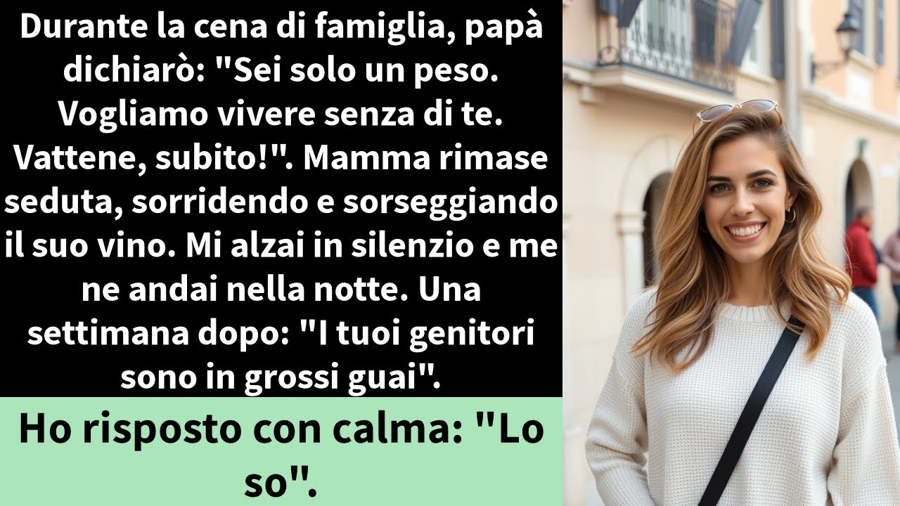 Durante la cena di famiglia, papà dichiarò: "Sei solo un peso. Vogliamo vivere senza di te. Vattene,
