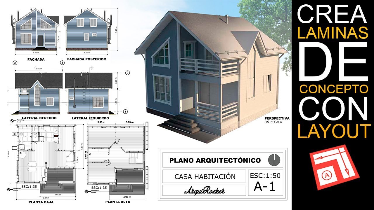 LAYOUT  SKETCHUP TUTORIAL ESPAÑOL - Cómo hacer una lámina de concepto