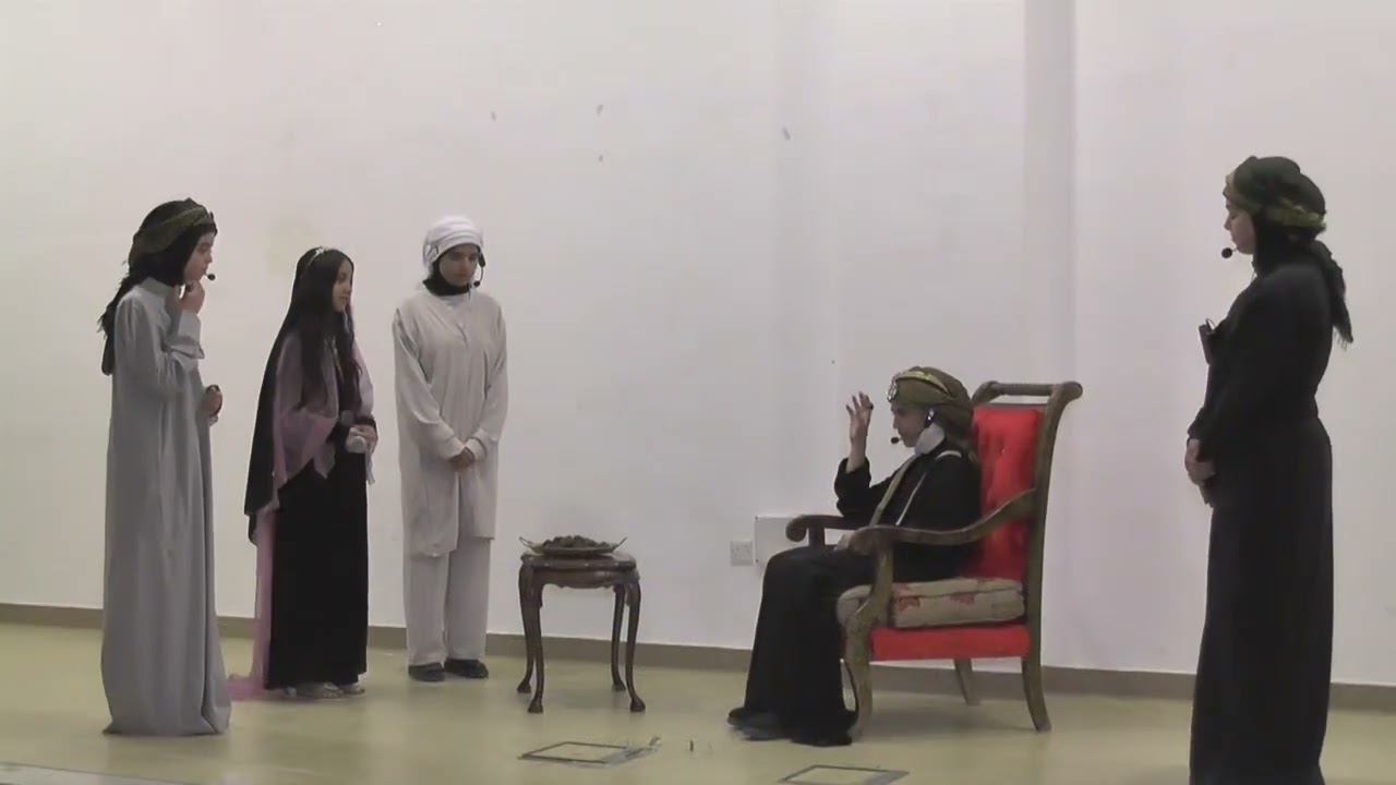 جزء من المشهد الاول - قصة الخليفة أبو جعفر المنصور مع الشاعر الأصمعي