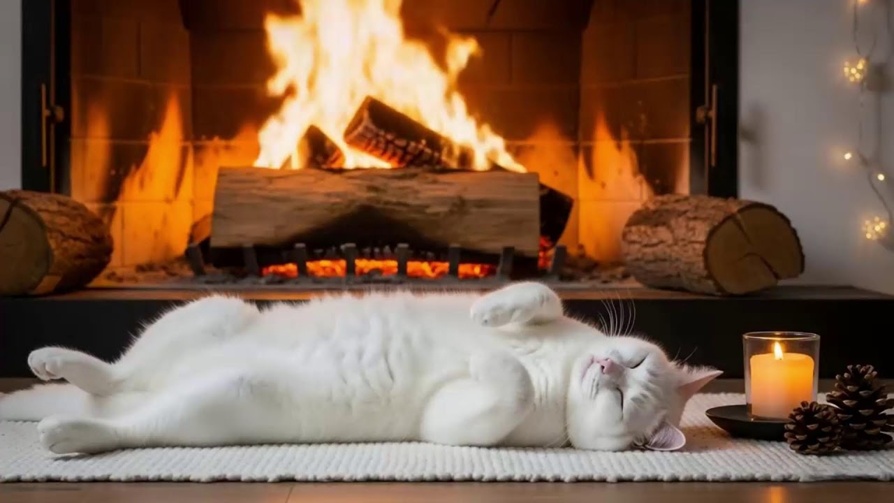 Cat Deep Calm Music 432Hz 🐾 Fireplace Vibration For Stress Relief