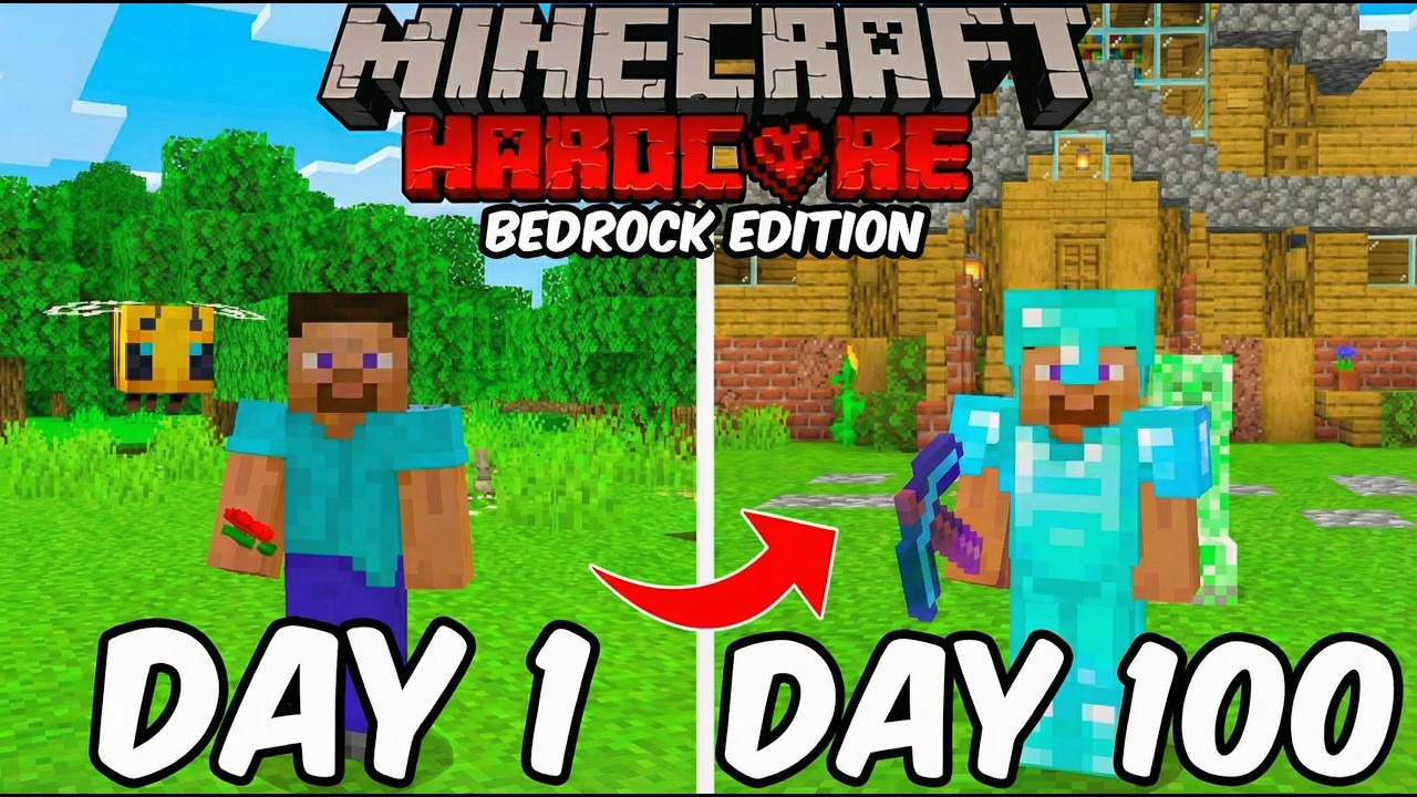 Reacting to 100 Days in Minecraft Bedrock Survival | Part 1