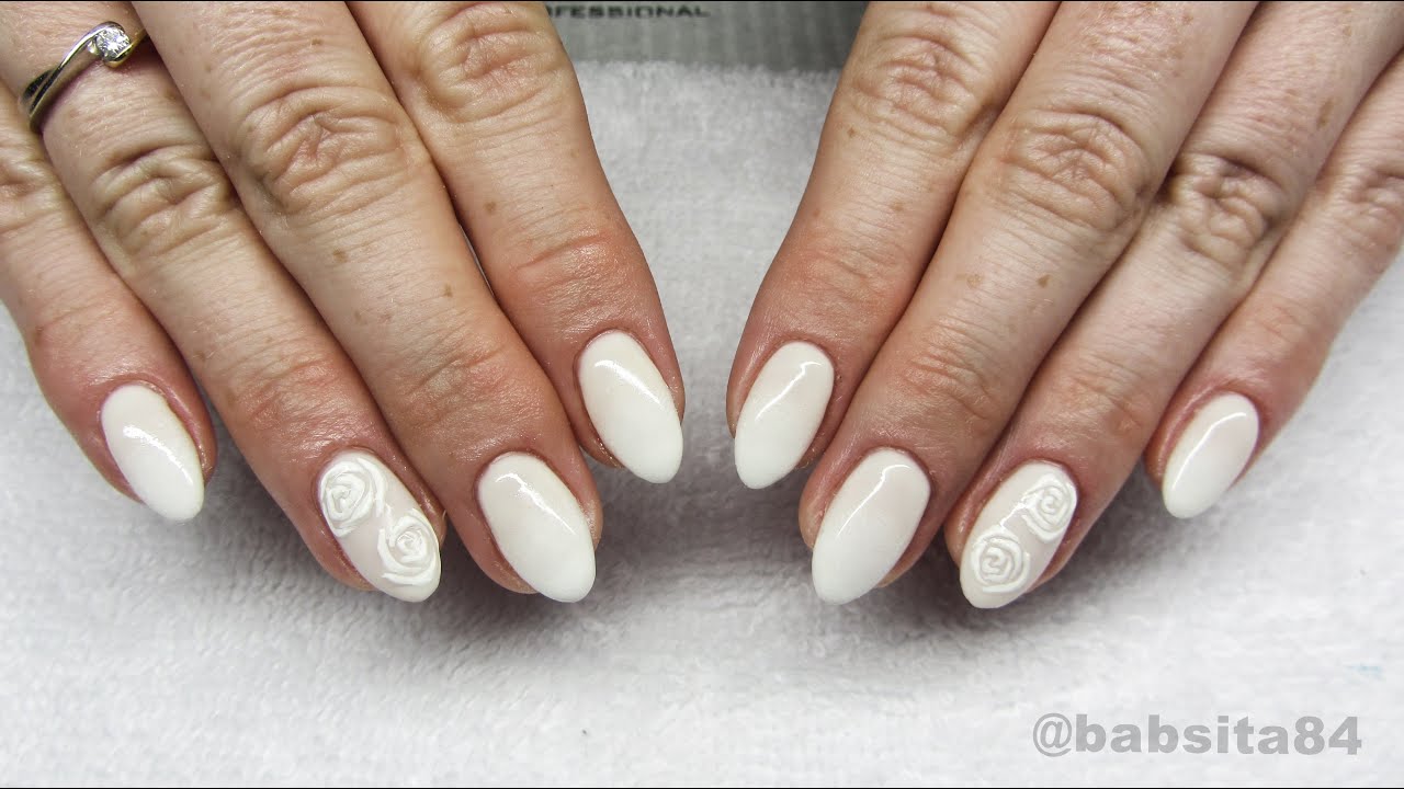 Babyboomer oraz r&oacute;życzki 3D  - Mollon Hybrid Shine System - White Fog & White Street Decor Gel