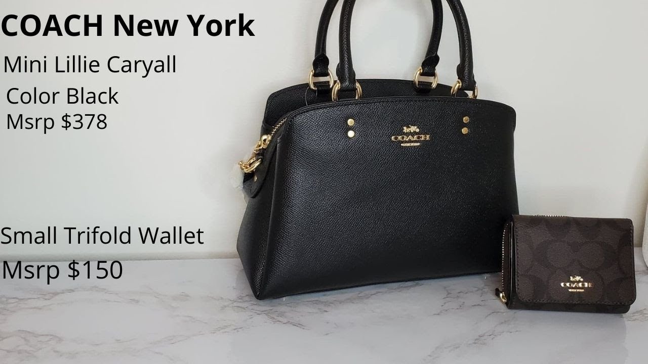 COACH New York Mini Lillie Carryall and Small Trifold Wallet