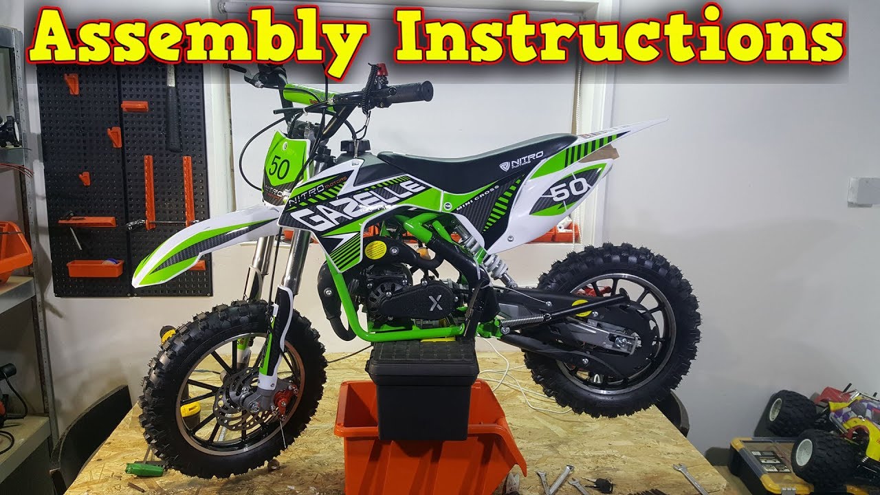 Unboxing - Assembly Instructions - Gazelle Cross Mini Dirt Bike 49cc - Nitro Motors