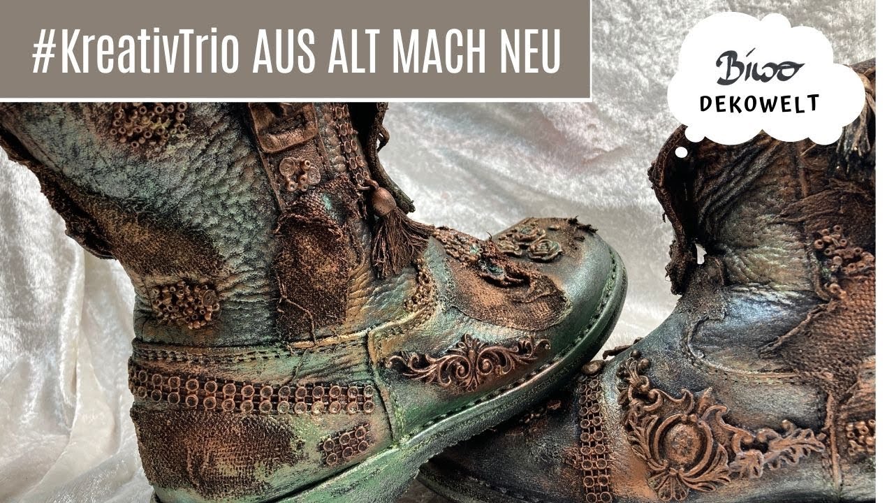 Upcycling Stiefel als Blumendeko #KreativTrio AUS ALT MACH NEU
