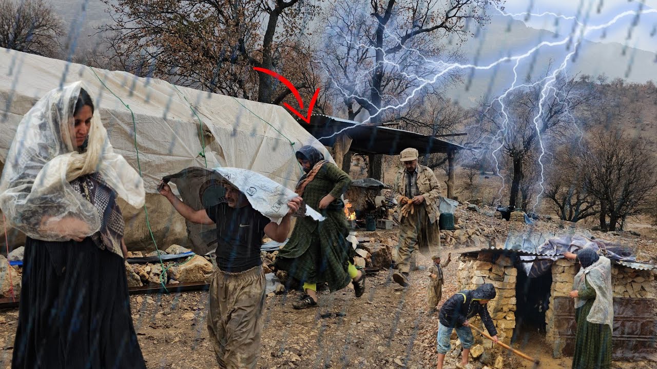 🌪️🌧️ Ужасный кошмар кочевников под дождем и бурей; битва за спасение скота 🐑🔥