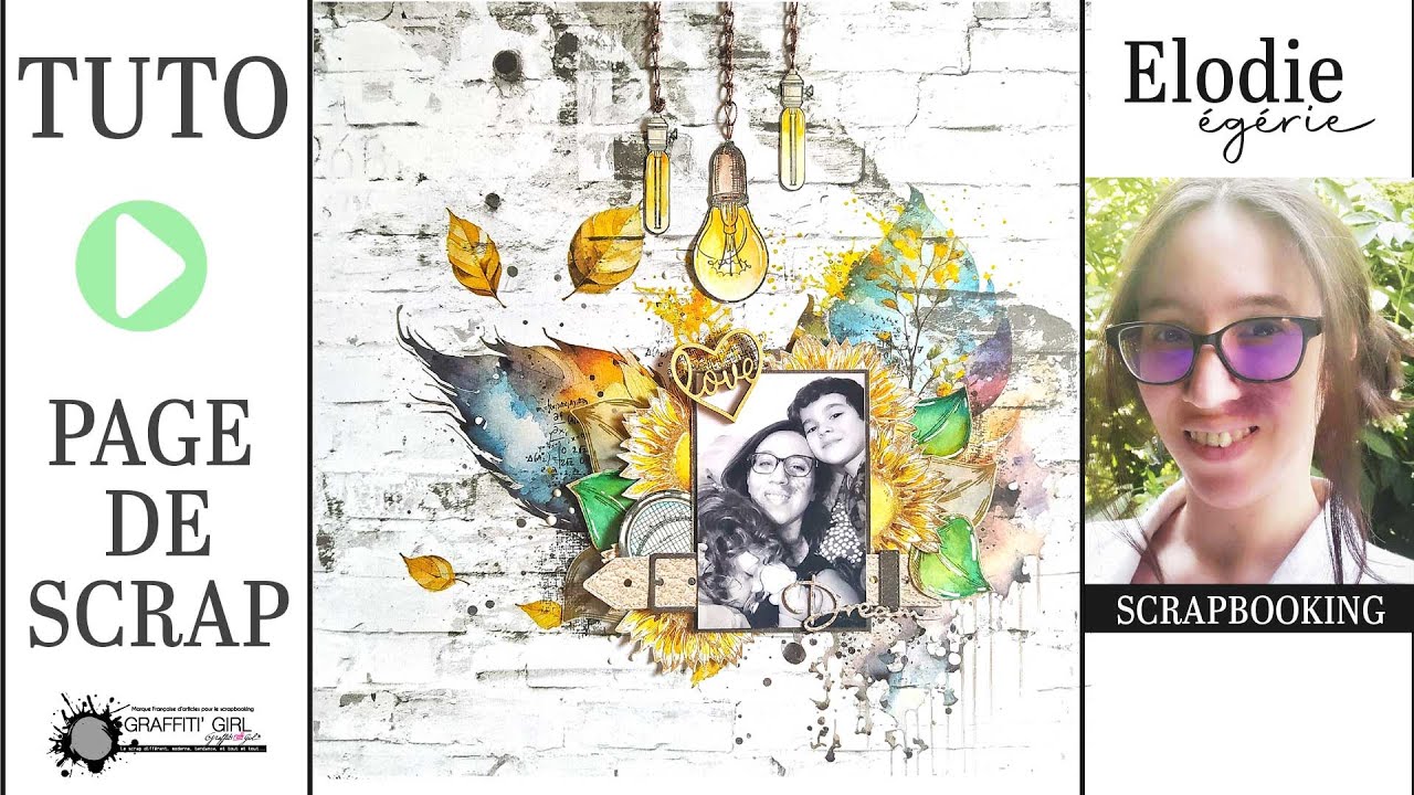 TUTORIEL en FRANCAIS pour réaliser une page de scrapbooking , harmoniser un style floral et urbain