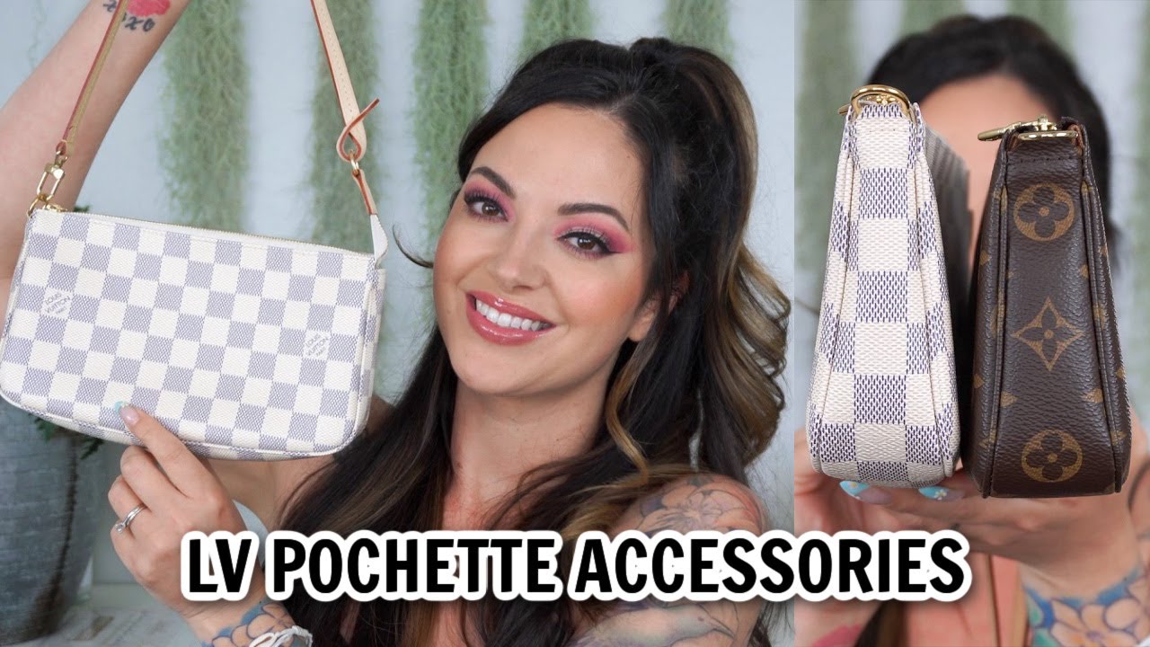 LOUIS VUITTON POCHETTE ACCESSORIES (MONOGRAM & DAMIER AZUR) UNBOXING & COMPARISON || HOW I GOT THEM