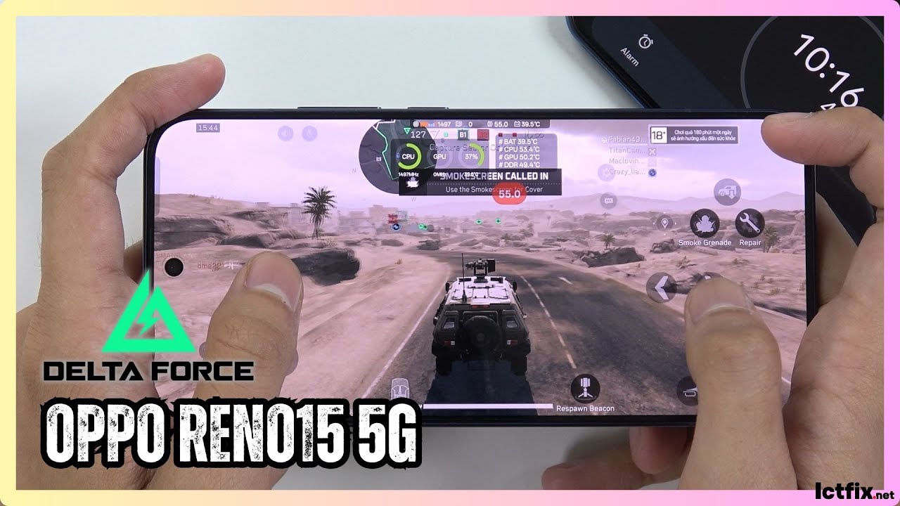 OPPO Reno 15 5G Delta Force Gaming Test | Snapdragon 7 Gen 4 | 120Hz AMOLED Performance