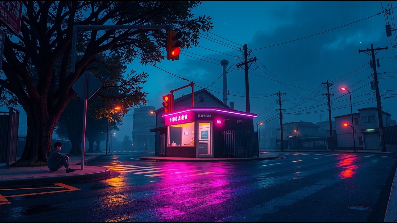 Late Night Drizzle in 80s Tokyo ☔ Cozy Lofi for Sleep & Study