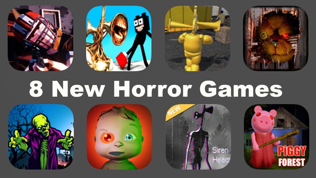 8 New Horror Games 2020: Zombie Party,Cartoon Cat Siren Head,Siren Night,Teddy Freddy,Piggy Forest
