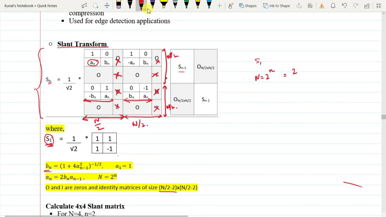 Lecture 21 : Slant Transform
