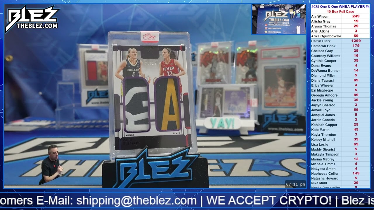 2025 Panini One & One WNBA 10 Box Full Case Break #3 Выберите своего игрока СЛУЧАЙНО ДЛЯ ДВОЙНОЙ ...