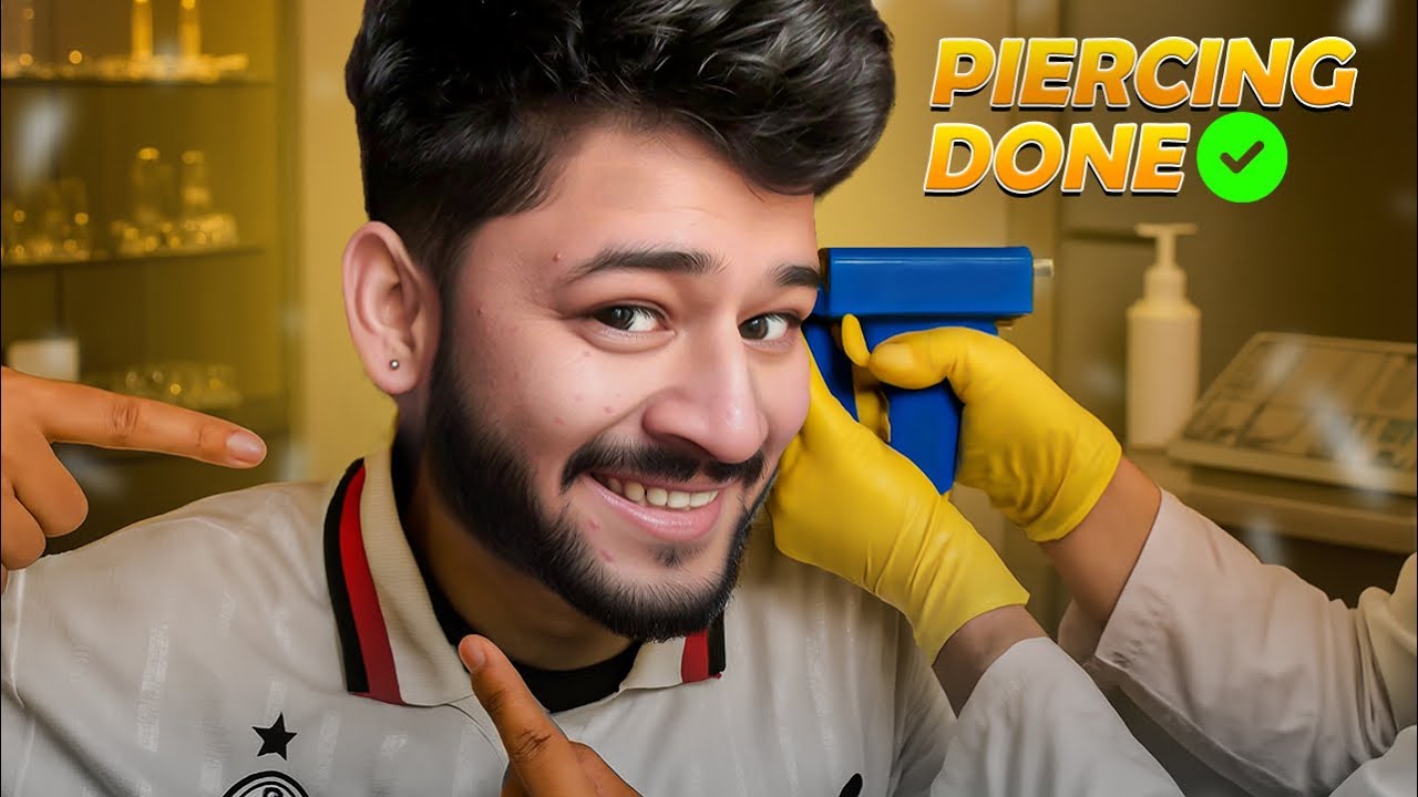 Finally ear piercing krwa li 👂📍mummy se permission nhi li 😂⚡️
